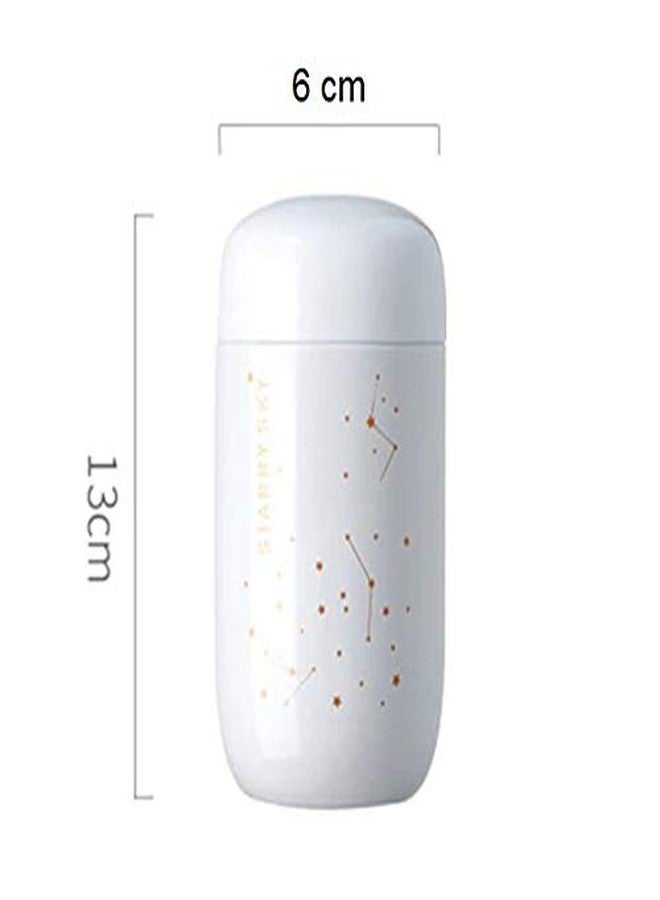 CherryBox Mini Starry Sky Flask, Double Wall Vacuum Insulated Water/Tea/Coffee Bottle, Stainless Steel - 200ml (White) - Image 3